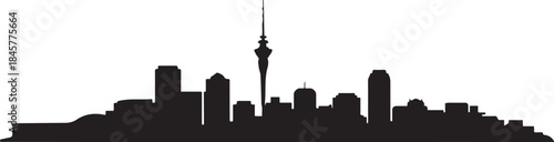 Auckland Skyline Vector Illustration. design Vector black silhouette