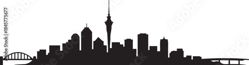 Auckland Skyline Vector Illustration. design Vector black silhouette
