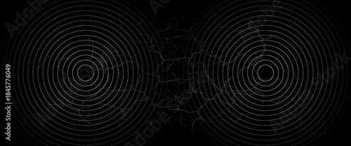 Seamless circular lines pattern radio wave background, radio wave illustration background.