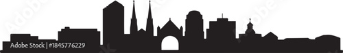 Warrington Skyline UK Cityscape Silhouette. design Vector black silhouette