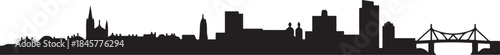 Warrington Skyline UK Cityscape Silhouette. design Vector black silhouette