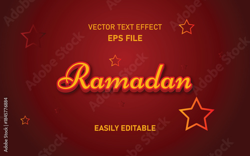 Ramadan text effect with star