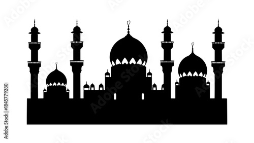 silhouette of a mosque
