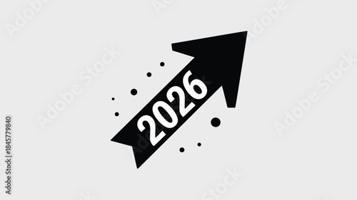 Modern 2026 arrow symbol for business growth and future projections