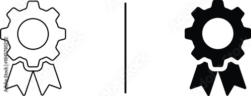 Best Performance Icon. Quality System, Gear Cog, and Technical Award Vector