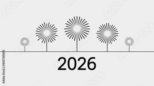 Modern dandelion design with 2026 date