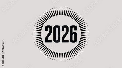 Modern 2026 logo with sunburst design element