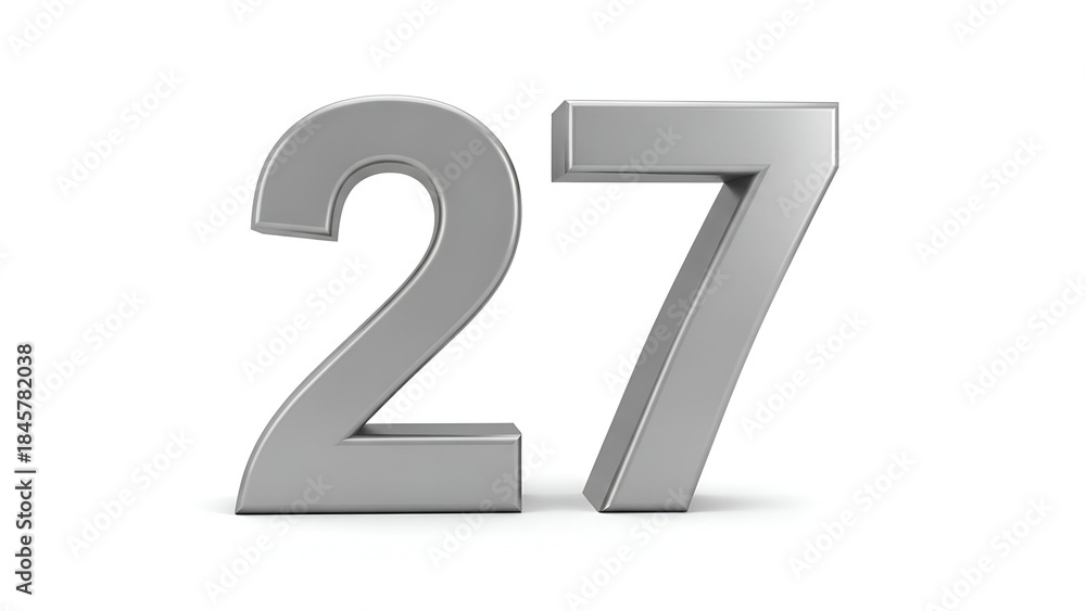 Naklejka premium 27 Numeric Figure Metallic Style