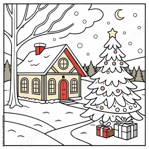 Christmas coloring page for adults