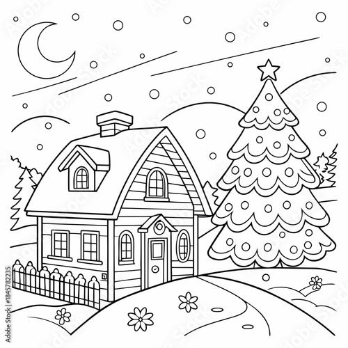 Christmas coloring page for adults