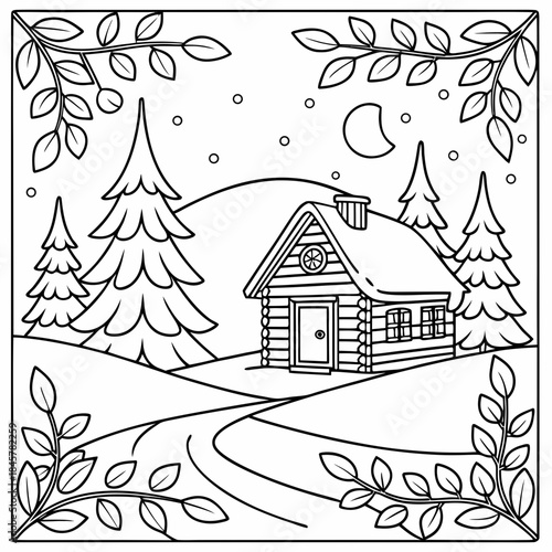 Christmas coloring page for adults