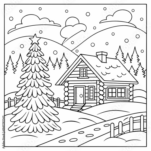 Christmas coloring page for adults