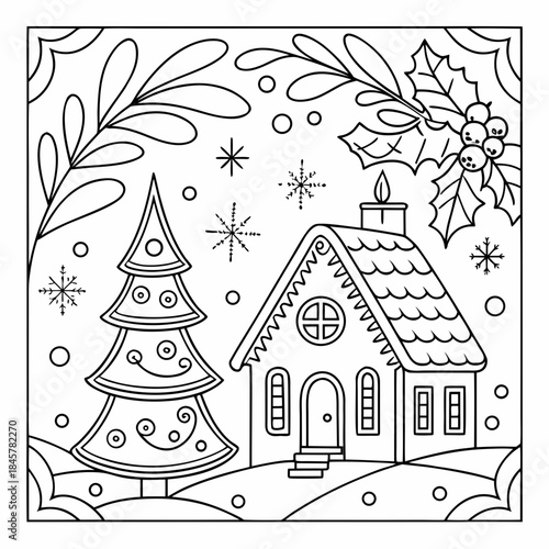 Christmas coloring page for adults
