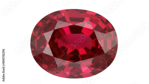 Photos Oval-cut ruby gemstone isolated PNG on transparent background, deep red precious