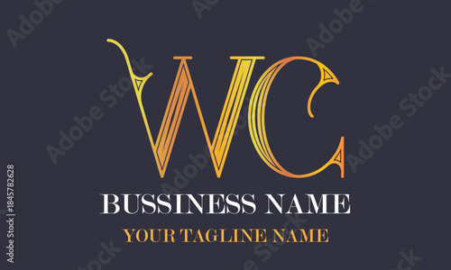 WC W wc initial logo | initial based abstract modern minimal creative logo, vector template image. luxury logotype logo, real estate homie logo. typography logo. initials logo