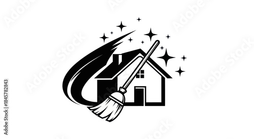 Clean House Sparkle Broom Stars Icon.