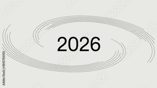 Modern 2026 design element with dynamic swirling lines