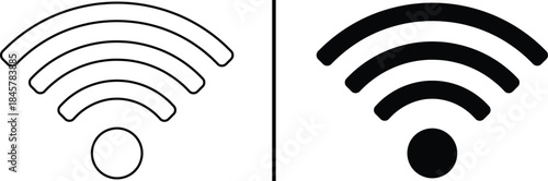 Wireless Connection Signal Icon Set. Full Strength Internet Symbol. Vector