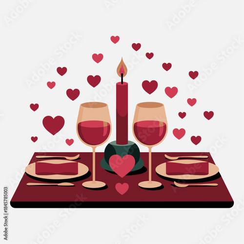 romantic dinner for two with wine and candle