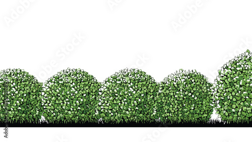 Sleek Minimalist Hedge Design Vector Illustration with Outlines