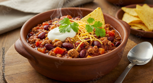 a steaming bowl of Turkey Chili 