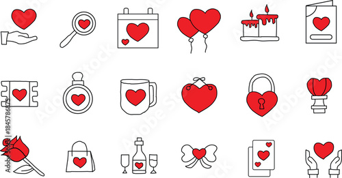 Valentine's Day Icons Collection heart love