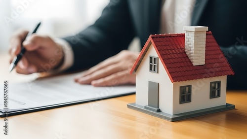 Real Estate Agent Signing Property Documents.