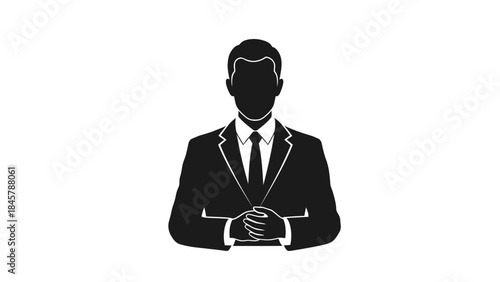Professional businessman avatar icon with suit and tie, representing corporate identity and executive presence.