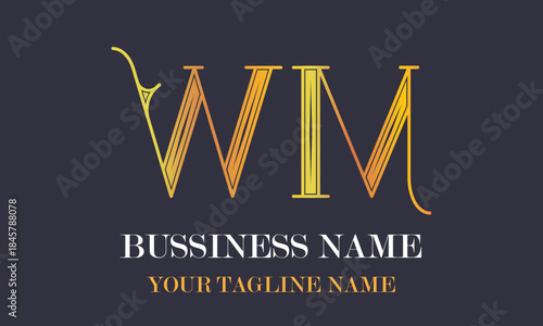 WM W wm initial logo | initial based abstract modern minimal creative logo, vector template image. luxury logotype logo, real estate homie logo. typography logo. initials logo