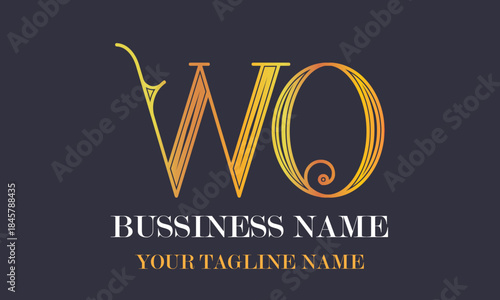 WO W wo initial logo | initial based abstract modern minimal creative logo, vector template image. luxury logotype logo, real estate homie logo. typography logo. initials logo