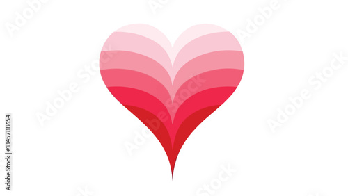 Gradient pink heart shape with white background, symbolizing love and affection in a modern, stylized illustration
