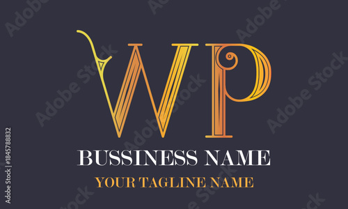 WP W wp initial logo | initial based abstract modern minimal creative logo, vector template image. luxury logotype logo, real estate homie logo. typography logo. initials logo