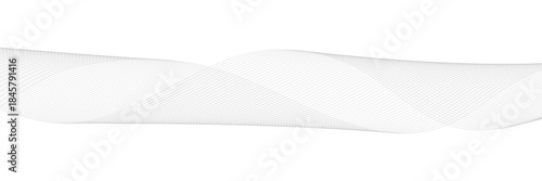 Flowing curves form dynamic abstract composition. Grey lines on white backdrop. Modern vector graphic for digital presentations and contemporary business templates.