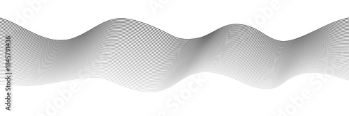Smooth flowing curves form dynamic abstract composition. Grey ribbons on white backdrop. Modern vector graphic for digital presentations and contemporary business templates.