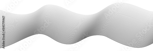 Flowing curves form dynamic abstract composition. Grey lines on white backdrop. Modern vector graphic for digital presentations and contemporary business templates.