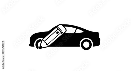 Car design concept with pencil drawing for creative automotive ideas and innovation.
