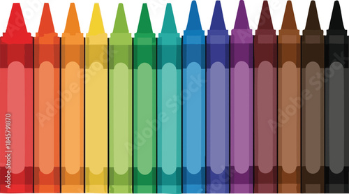 Colorful Crayons Illustration Vivid Assortment for Creative Projects