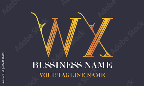 WX W wx initial logo | initial based abstract modern minimal creative logo, vector template image. luxury logotype logo, real estate homie logo. typography logo. initials logo