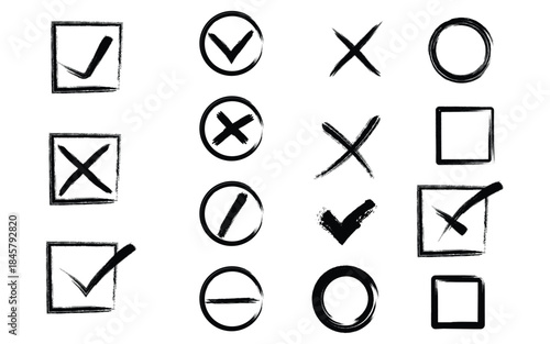 Checkmarks and crosses symbols