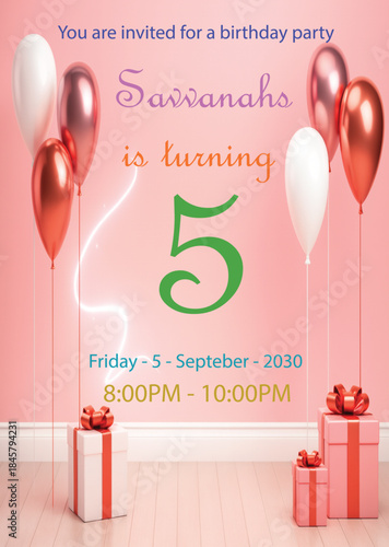 Birthday Invitation Design with Magical Fantasy Theme