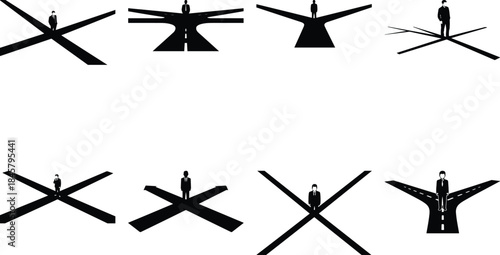 Black wind turbine vector icon with cross inspired symbolic design on dark background