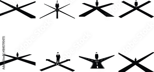 Barbed wire frame background with cross and compass symbols in black vector style