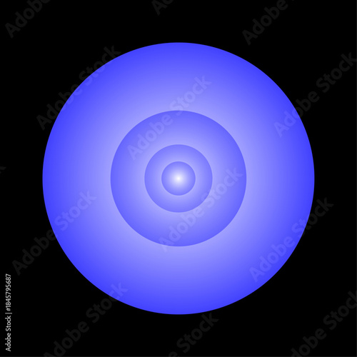Mesmerizing Abstract Concentric Blue Circles Glowing on a Dark Background with a Soft Radial Gradient Effect