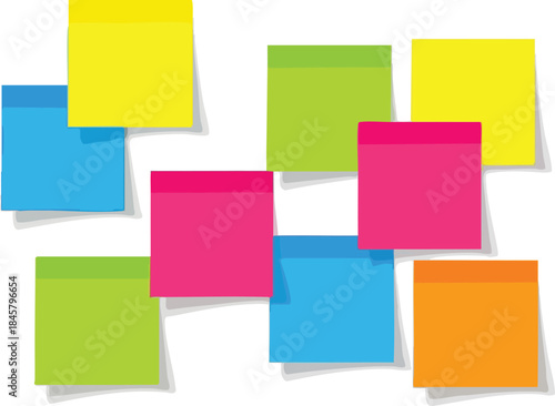 Colorful Sticky Notes Arranged in a Pattern