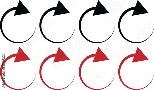 Curved circular arrows showing clockwise direction