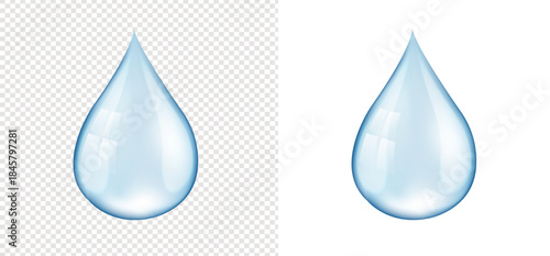 Water Drop Isolated Transparent And White Background