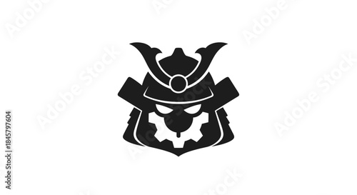 Stylized Samurai Helmet Icon: A Symbol of Strength and Tradition.