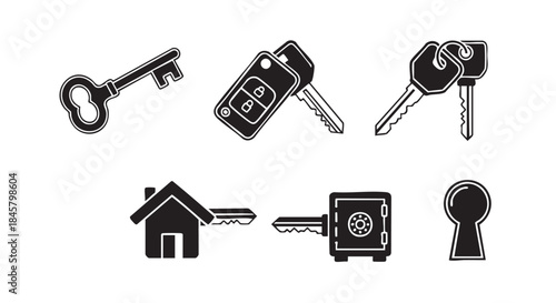 Home security concept with house key and modern smart phone