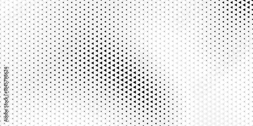 Geometric pattern based on triangles on a white background.Seamless in one direction.Short fade out.