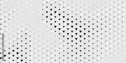 Geometric pattern based on triangles on a white background.Seamless in one direction.Short fade out.